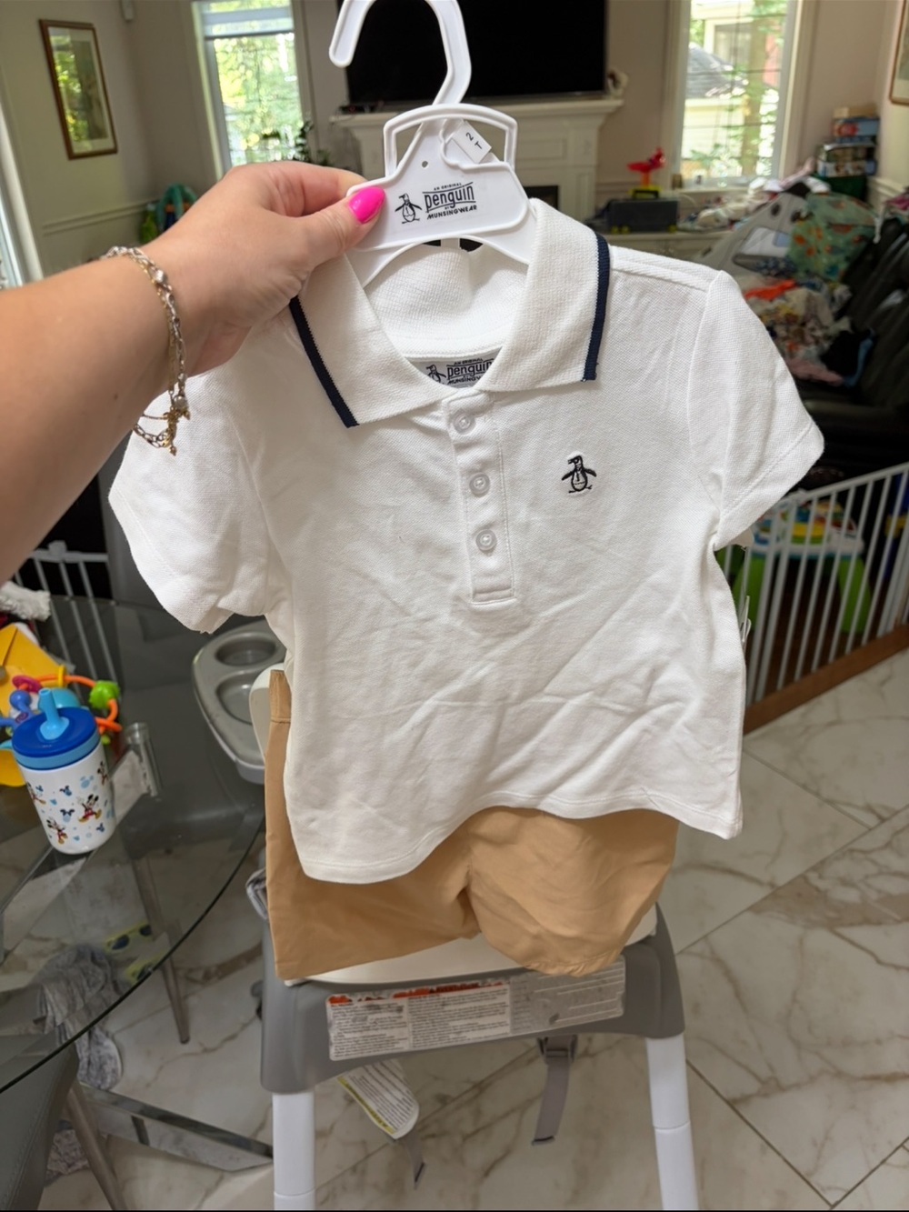 Original Penguin set kids boys 3T shorts polo NWT